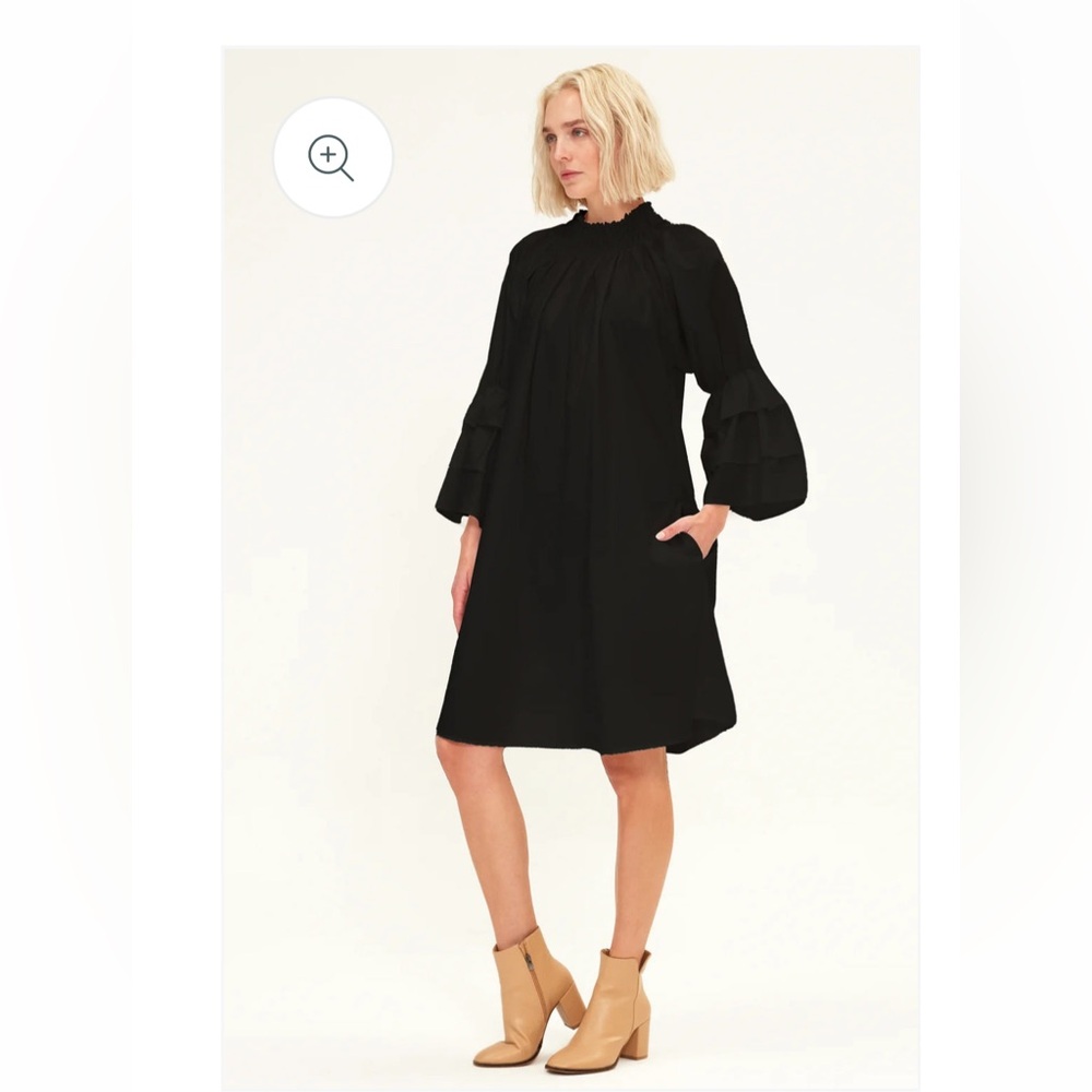 ▪️Harshman Daphne Ruffled Shift Mini Dress Black